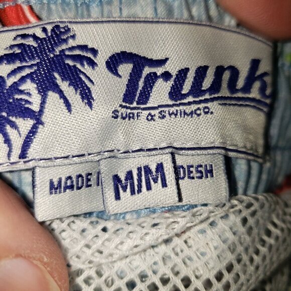 TRUNKS‎ Surf & Sun Co Blue Red Chili Pepper Novelty Mens Swim Sz M Quick Dry New - Picture 9 of 13